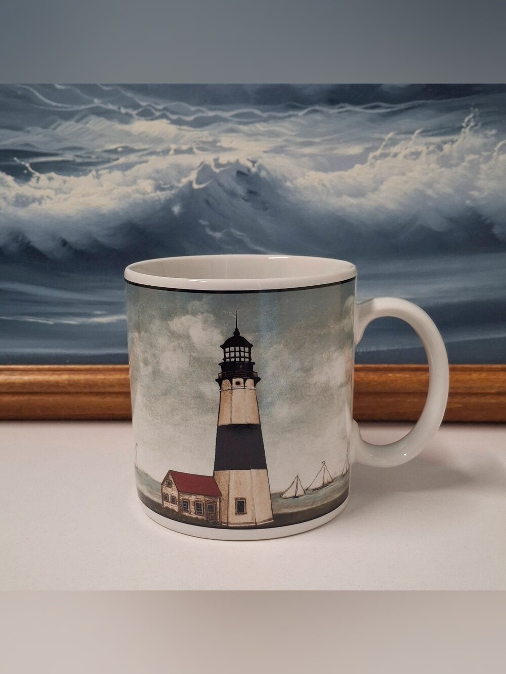 By The Sea Lighthouse Coffee Mug 2001 by David Carter Brown Collection